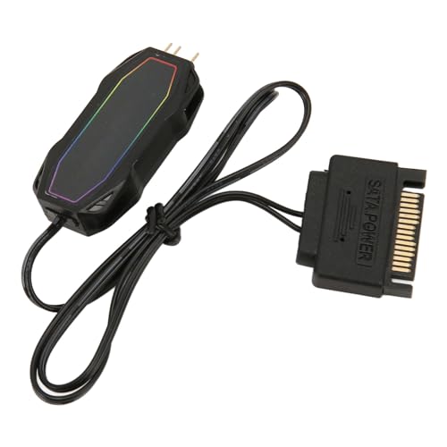 Goshyda -ARGB-PC-Lüfter-Controller, 5 V 3PIN -Netzteil mit Selbstanpassender Geschwindigkeit, Helligkeit, Y-Adapterkabel, EIN-Knopf-Umschaltung für Gehäuse von Goshyda