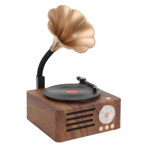 Goshyda Bluetooth-Lautsprecher, Tragbarer Vintage-Stereolautsprecher in Drehbarer Plattenspielerform, Unterstützt Bluetooth 5.0 AUX FM-Radio, Zum Musikhören und Als Heimdekoration Goshyda Bluetooth-Lautsprecher, Tragbarer Vintage-Stereolautsprecher in Drehbarer Plattenspielerform, Unterstützt Bluetooth 5.0 AUX FM-Radio, Zum Musikhören und Als Heimdekoration von Goshyda