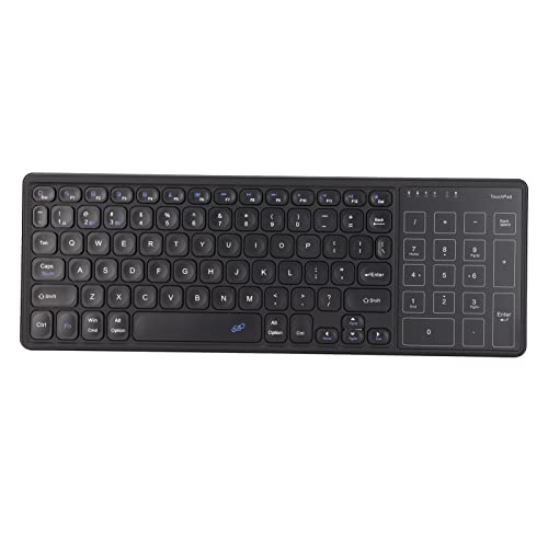 Goshyda Bluetooth-Tastatur mit Touchpad, 78 Tasten 2,4 G Kabellose Bluetooth-Tastatur mit 17 Tasten Numerischem Touchpad, Empfänger-Bluetooth-Bürotastatur mit Zwei Modi(Schwarz) von Goshyda