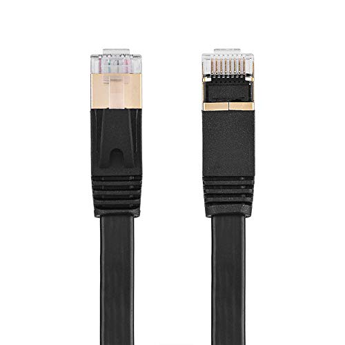Goshyda CAT7 RJ45 LAN-Kabel, 600 MHz Patch Shielded LAN-Netzwerkkabel Flaches Ethernet-Kabel mit Vergoldetem RJ45 8P8C-Stecker-Stecker-Anschluss für Computer, Router, Modem usw. (3m) von Goshyda