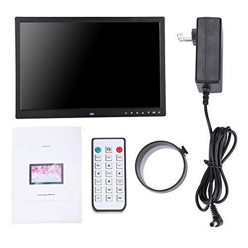 Goshyda Digitaler Fotorahmen, 110V-240V Multifunktionaler tragbarer 17-Zoll-HDMI-Movie-Player Digitaler Fotorahmen Album mit Touch-Taste, Fernbedienung(Weiß) von Goshyda