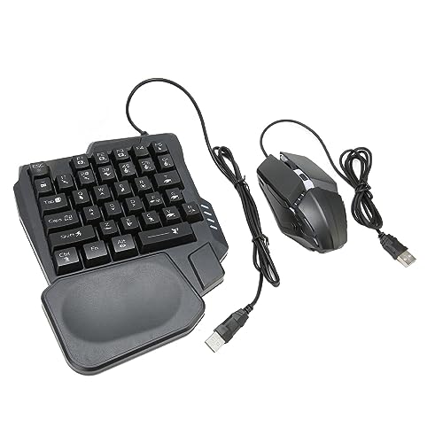 Goshyda Einhändige Gaming-Tastatur und -Maus-Kombination, 4-in-1-Kombipaket für Mobile Spiele mit K13-Gaming-Tastatur, Gaming-Maus, Konverter und Verstellbarem Telefonständer, für PUBG von Goshyda