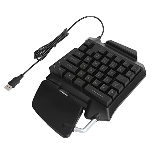 Goshyda Einhand-Gaming-Tastatur, Kabelgebundene Mechanische Einhand-USB-Gaming-Tastatur mit 35 Tasten und RGB-Regenbogen. von Goshyda