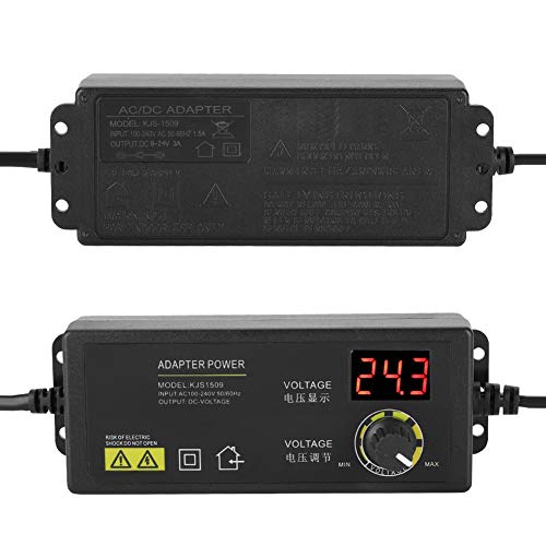 Goshyda Einstellbarer Netzadapter mit LED-Anzeige Mehrstufiger Schutz für Verschiedene Ladegeräte und Situationen 9-24-V-Ausgang von Goshyda