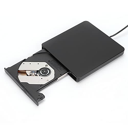 Goshyda Externes DVD-Laufwerk, Tragbarer USB2.0-DVD-Player für Windows XP/ Wind10/ Vista/7/Linux/OS X, Plug and Play (Schwarz) von Goshyda