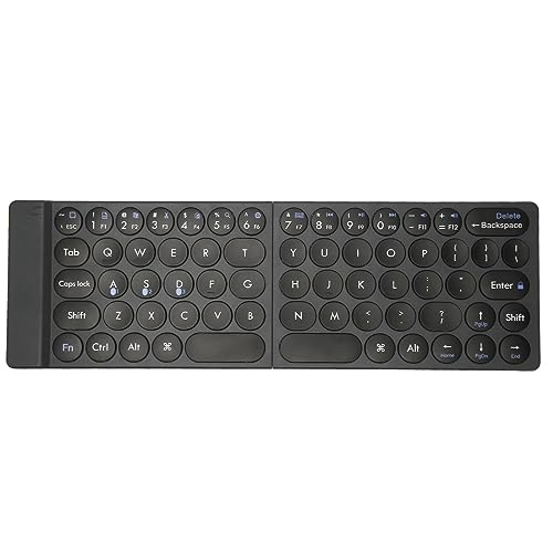 Goshyda Faltbare Bluetooth-Tastatur, Wiederaufladbare Kabellose Typ-C-Klapptastatur mit Automatischem Ruhezustand, Bluetooth 5.0, Schlanke, Leichte Taschentastatur für Laptop, Tablet, von Goshyda