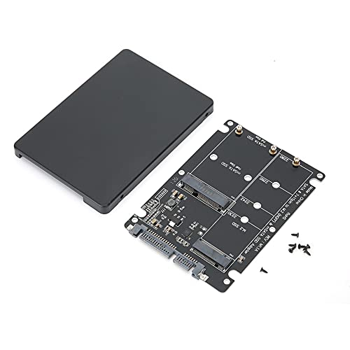 Goshyda Festplattenbox, Schwarze ABS SSD 2 in 1 M.2 B-Key MSATA auf SATA 3.0, Computerzubehör, Unterstützt 80 Mm, 60 Mm, 42 Mm, 30 Mm M.2 NGFF SSD von Goshyda
