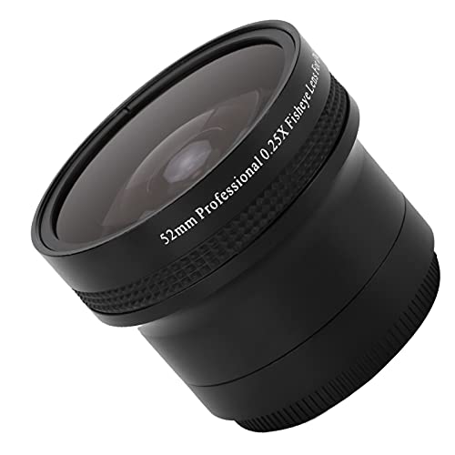 Goshyda Fisheye-Objektiv, Tragbare 52MM 0,25x Super-Makro-Kamera Fisheye-Objektiv-Gewinde-Objektiv, für Canon für Nikon DSLR SLR-Kamera von Goshyda