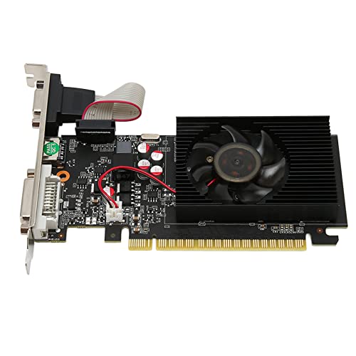 Goshyda GT610 1G DDR3 64bit Low-Profile-Grafikkarte, HDMI, DVI, VGA, PC-Grafikkarte, Computer-GPU, PCI Express 2.0 16X, 2560 X 1600, Leiser Lüfter von Goshyda