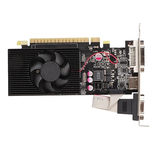 Goshyda Gaming-Grafikkarte, 4 GB GDDR3 128 Bit 650 MHz GPU 5000 MHz Speichertakt, Computer-Grafikkarte mit Einzelnem Lüfter, Kompatibel mit M ITX-Gehäuse (GT730 4 GB GDDR3) von Goshyda