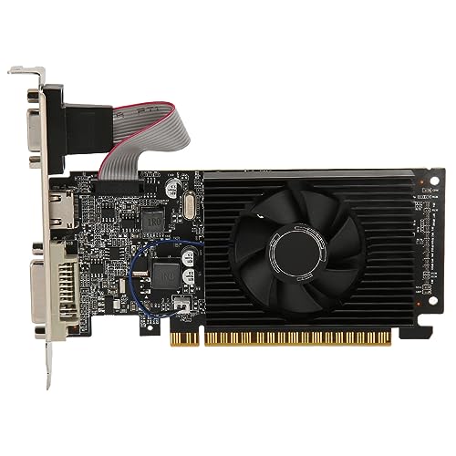 Goshyda Gaming-Grafikkarte, G210 1 GB GDDR3 64 Bit 520 MHz 500 MHz VGA DVI HDMI PCI Express 2.0, Computer-Grafikkarte mit Einzelnen Lüftern von Goshyda