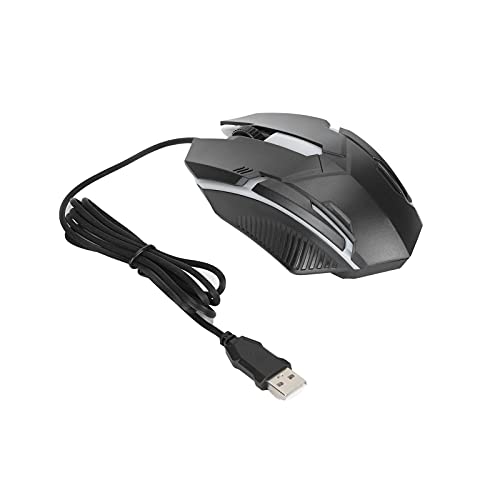 Goshyda Gaming-Maus Kabelgebunden,USB-Maus-Hintergrundbeleuchtung Kabelgebundene Maus Ergonomisches Design-Computermaus mit Langem Netzkabel,für Mac-Laptop-Desktop(Schwarz) von Goshyda