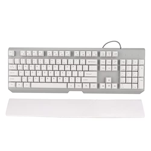 Goshyda Gaming-Tastatur, 104 Tasten, RGB-Hintergrundbeleuchtung, Radium-Zeichen, USB-Kabel, Mechanische Tastatur für Computer, PC, Desktop, Notebook, Laptop(Weiß) von Goshyda