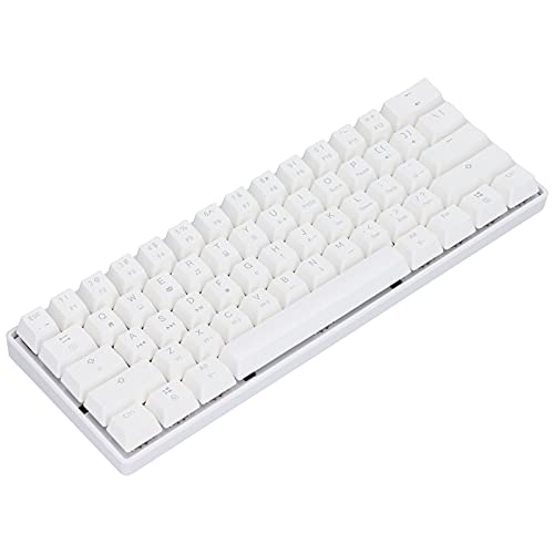 Goshyda Gaming-Tastatur USB-Kabelgebundene Floating-Tastatur, Tragbare Ergonomische Tastatur mit LED-Hintergrundbeleuchtung, für Desktop, Computer, PC, Mechanische Gaming-Tastatur mit 61 Tasten(Weiß) von Goshyda