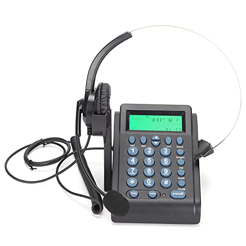 Goshyda HT910 Schnurgebundenes Callcenter-Headset, Kabelgebundenes Telefon Kopfhörer mit Wähltastenfeld, mit Omnidirektionalem Mikrofon, Freisprechen, für Büro/Zuhause von Goshyda