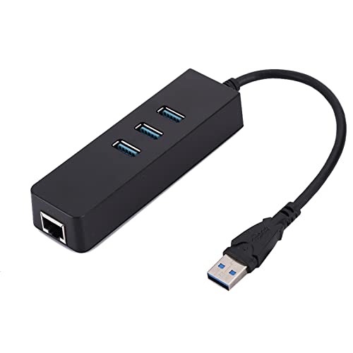 Goshyda HUB zu RJ45-Konverter, Unterstützt 1000M Ethernet, USB 3.0 Ethernet Konverter Adapter Unterstützt 3-Port-HUB Zur Datenübertragung von Goshyda