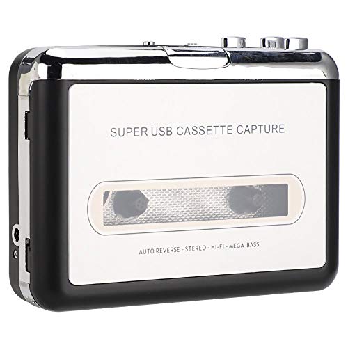 Goshyda Handheld-USB-Kassettenrekorder, USB-zu-MP3-Kassettenaufnahmekonverter, Plug & Play, tragbarer Kassettenrekorder für Computerkopfhörer von Goshyda