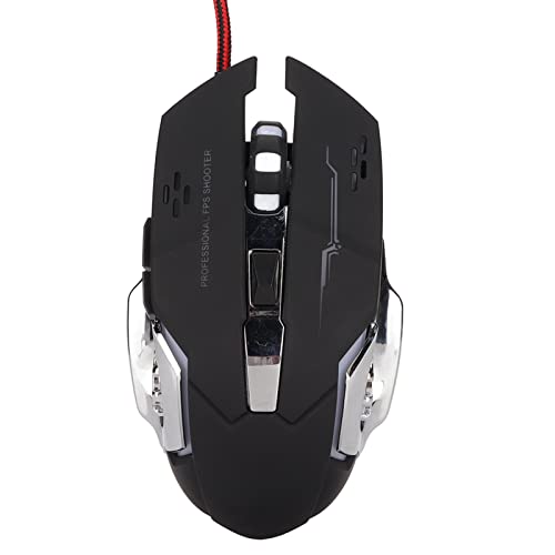 Goshyda Kabelgebundene Gaming-Maus, 1200 DPI 5D-Tasten RGB Cool Breathing Light Side Key Design Mechanische Plug-and-Play-USB-Gaming-Maus für PC-Gamer von Goshyda