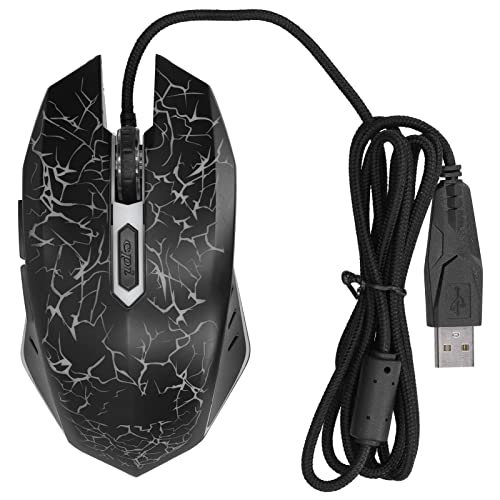 Goshyda Kabelgebundene Maus, Ergonomische Optische, Farbenfrohe, Leuchtende USB-Mäuse mit Extrem Hoher Genauigkeit, für Desktop-Laptops, Home Office(schwarz) von Goshyda