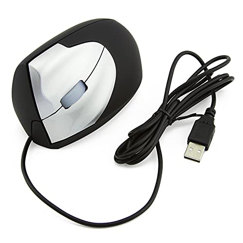 Goshyda Kabelgebundene Maus, Linke Vertikale 1000DPI Optische Tragbare USB-Schnittstelle Dual-Way-Gaming-Maus, für Laptop-Desktop-Computer von Goshyda