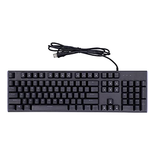 Goshyda Kabelgebundene Tastatur Gaming-Tastatur, 104 Tasten beidseitig Farblich beleuchtete Tastatur PC-Gaming-Tastatur mit optischer LC-Achse Tastatur Mehrere Leuchtmodi von Goshyda