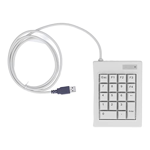 Goshyda Kabelgebundener Ziffernblock, 18 Tasten, Wasserdicht, Spritzwassergeschützt, Finanzbuchhaltung, USB-Stecker, Mechanische Zifferntastatur für Laptop, PC, Desktop von Goshyda