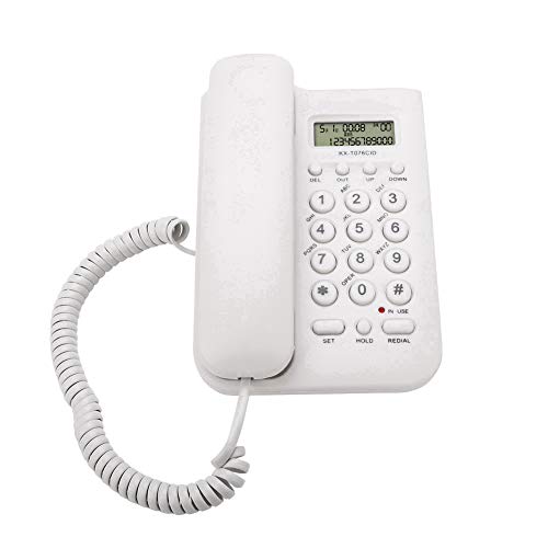 Goshyda Kabelgebundenes Telefon, KX-T076 FSK/DTMF Festnetz-Festnetz-Wandtelefon mit Zwei Systemen für zu Hause/Hotel/Büro(Weiß) von Goshyda