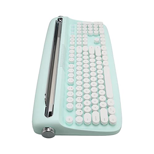 Goshyda Kabellose Retro-Schreibmaschinentastatur mit Integriertem Ständer, 104 Tasten, BT5.0, Tablet-Tastatur für Smartphone-Laptop (Minzgrün) von Goshyda