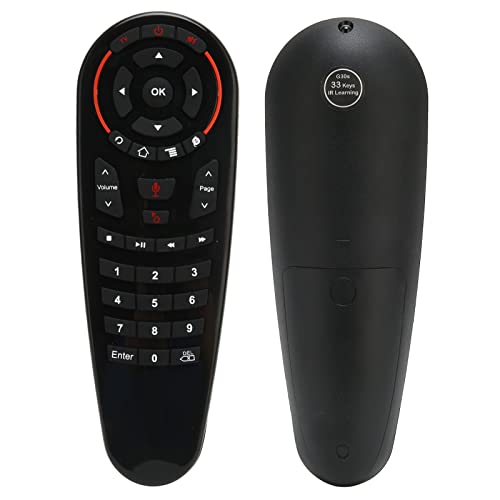 Goshyda Kabellose Sprachfernbedienung, G30s 2,4 G RF Air Mouse Fernbedienung Ersatz, 6-Achsen-Gyroskop IR-Lern-Fernbedienungstastatur, für Assistant TV(33 Taste IR-Lernen) von Goshyda