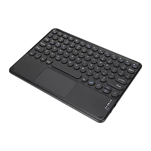 Goshyda Kabellose -Tastatur, Tragbare 10-Zoll-runde Tastenkappe, wasserdichte, Staubdichte Tastatur, mit Touchpad-Funktion, für Telefon, Tablet, Laptop (Schwarz) von Goshyda