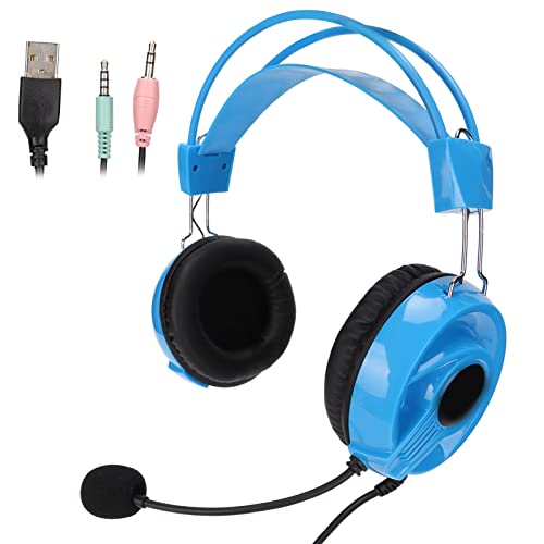 Goshyda Kraftvoller Sound, Omnidirektionales Mikrofon, Komfortables Gaming-Headset mit Mehrfarbigem RGB-Kopfhörer (Blau) von Goshyda