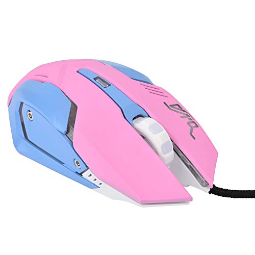 Goshyda LED Light Wired Mouse, Gaming Mouse, hochempfindliche Pink 3200DPI für Windows von Goshyda
