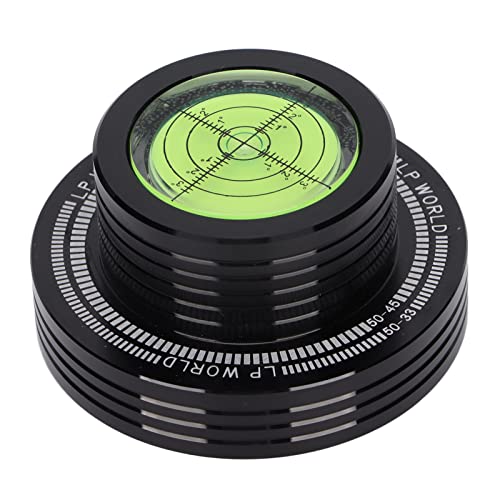 Goshyda LP-Plattenspieler-Disc-Stabilisator, mit Blasennivellierung, für LP-Plattenspieler 50 Hz, Record Weight Stabilizer-Plattenspieler-Disc-Klemme(Schwarz) von Goshyda