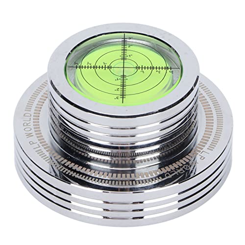 Goshyda LP-Plattenspieler-Disc-Stabilisator, mit Blasennivellierung, für LP-Plattenspieler 50 Hz, Record Weight Stabilizer-Plattenspieler-Disc-Klemme(Silber) von Goshyda