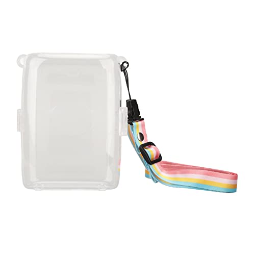 Goshyda Link 2 Klare Kameratasche, Transparente PVC-Schutztasche für Instax Link 2 Smartphone-Fotodruckerzubehör, Regenbogen-Schultergurt von Goshyda