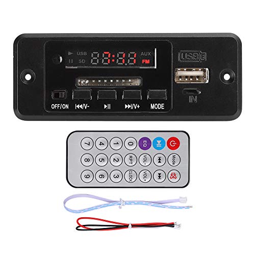 Goshyda MP3-Decoder-Board, 5V 3Wx2 MP3-Audio-Decoder-Modul USB-MP3-Player-Decoder-Board AMP mit LED-Anzeige, Unterstützung für UKW-Radio, U-Disk, Speicherkarte(Schwarz) von Goshyda