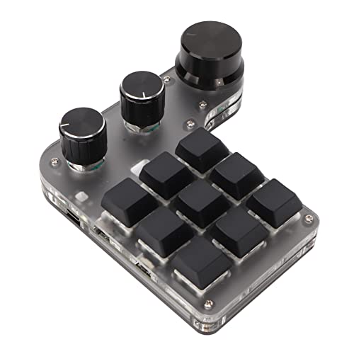 Goshyda Mechanische -Makro-Gaming-Tastatur, 9 Tasten, 3 Knöpfe, Einhand-USB-PC-Tastatur, Programmierbare Tastenkombination, Benutzerdefinierte Funktion, Dual-Modus-Verbindung, von Goshyda