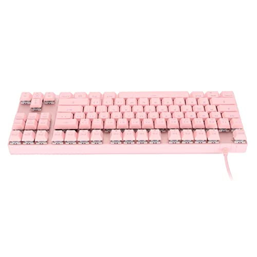 Goshyda Mechanische Tastatur, 87 Tasten RGB Responsive Komfortabel Verwenden Sie 50 Millionen Klicks, Langlebige USB-Schnittstelle, Tastatur für Computer-Gaming-Eingabe (Blauer Schalter) von Goshyda