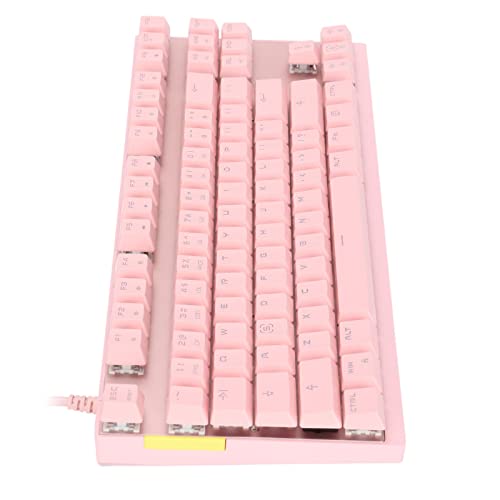 Goshyda Mechanische Tastatur, 87 Tasten RGB Responsive Komfortabel Verwenden Sie 50 Millionen Klicks, Langlebige USB-Schnittstelle, Tastatur für Computer-Gaming-Eingabe (Roter Schalter) von Goshyda