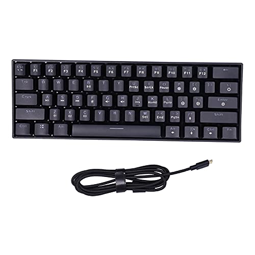 Goshyda Mechanische Tastatur,Gaming-Tastatur USB-Kabelgebundene Tastatur, Tragbare Ergonomische RGB-Tastatur mit Hintergrundbeleuchtung,61 Tasten RGB-Gaming-Tastatur für Computer-Notebook von Goshyda