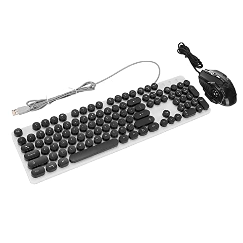 Goshyda Mechanische Tastatur-Maus-Kombination, USB-Kabel, 104 Tasten, RGB-Hintergrundbeleuchtung, Mechanische Punk-Tastatur und Einstellbares DPI-Mausset, 1200/1800/2400/3600 DPI, für von Goshyda