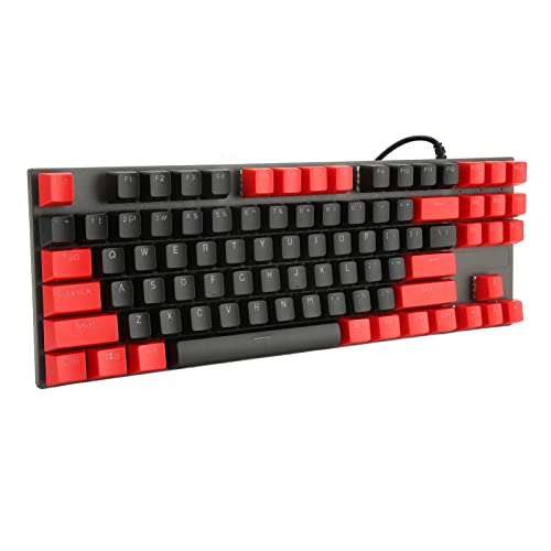 Goshyda Mechanische Tastatur mit RGB-Hintergrundbeleuchtung, 87 Tasten, Blauer Schalter, Ergonomisches Design, Schnelle Reaktion, Wasserdicht, für Laptop-Desktop-PC (Kabelgebunden von Goshyda