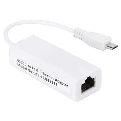 Goshyda Micro-USB-Ethernet-Adapter, Micro-USB 2.0 auf RJ45-Ethernet-Anschluss, Kompatibel mit Raspberry Pi Zero 1.3/W-Motherboard, 10 Mbit/s oder 100 Mbit/s von Goshyda