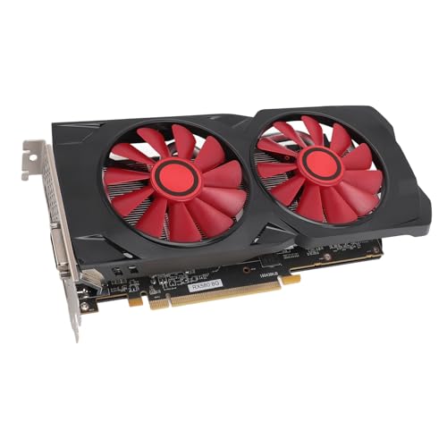 Goshyda RX580 Gaming-Grafikkarte, 8 GB GDDR5 256-Bit-Desktop-PC-Grafikkarte mit Zwei Lüftern, 1380 MHz 7000 MHz, PCI Express 2.0 16X, Unterstützung für DirectX 11 von Goshyda