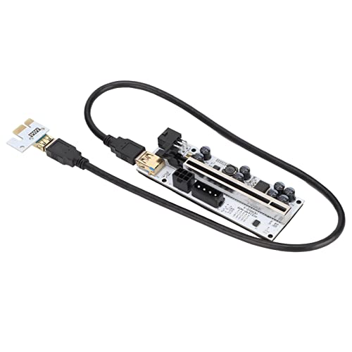 Goshyda Riser-Adapterkarte, 8 Excicon-Kondensatoren Mehrschichtige Abschirmung Feine Verarbeitung PCIE-Riser, Zur Installation von Ethereum-Mining-Ausrüstung von Goshyda