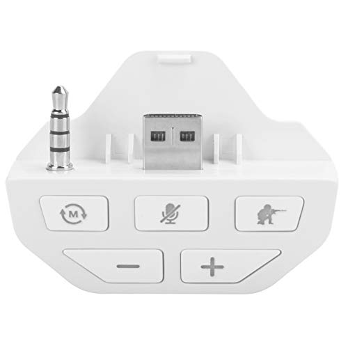 Goshyda Stereo-Headset-Adapter, Wireless-Gamepad-Controller-Audio-Adapter mit Lautstärkeregelung, 3,5-mm-Kopfhörer-Konverter-Sound-Enhancer, für Xbox One(Weiß) von Goshyda
