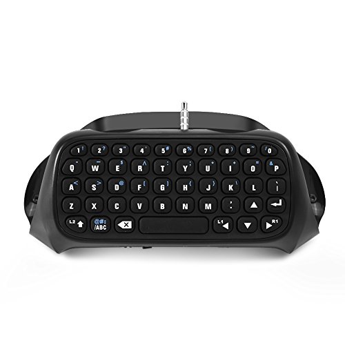 Goshyda Tastatur, Black Wireless Bluetooth-Gaming-Tastatur Chatpad für PS4 Origina Controller für Texttyp, Online-Chat, Spiele Spielen von Goshyda