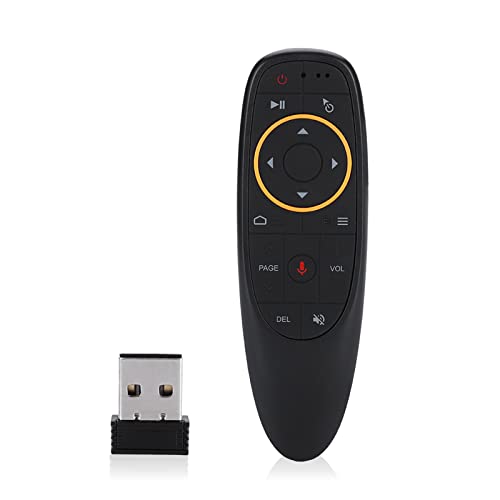 Goshyda Tastatur, schwarz 2.4G Wireless-Fernbedienung Mit Gyroskop, Plug & Play 17-Tasten-Air-Mouse-Voice-Air-Mouse-Tastatur-Controller für TV-Box-PC von Goshyda