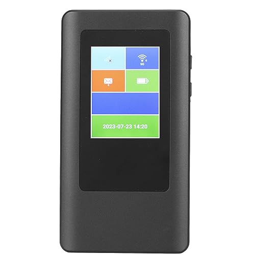 Goshyda Tragbarer 5G-WLAN-Router Dualband 2,4 G 5,8 G, 16 Benutzer, 2,77 Gbit/s Download, 1,25 Gbit/s Upload, 4000-mAh-Akku, 2,4-Zoll-LCD-Display, Unterstützt Nano SIM von Goshyda