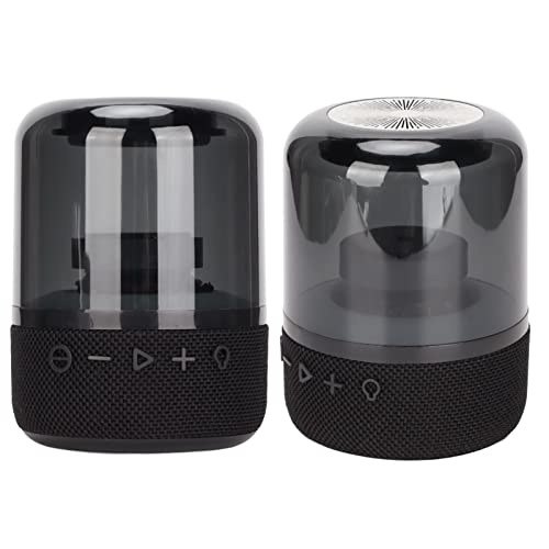 Goshyda Tragbarer Bluetooth-Lautsprecher, Bunter Glas-Stereo-Sound, Kabellose 1200-mAh-Lautsprecher, USB-Stromversorgung mit 3 Lichtmodi, für zu Hause Im Freien auf Reisen von Goshyda